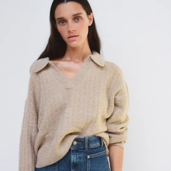 Zara | Sweaters | Zara Polo Collar Knit 